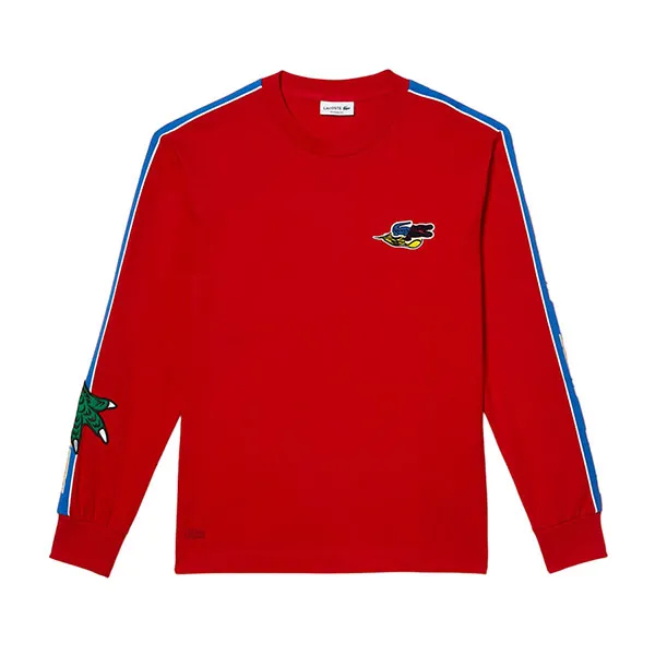 Áo Nỉ Sweater Nam Lacoste Men's Branded Band T-Shirt TH1468-51 Màu Đỏ Size M