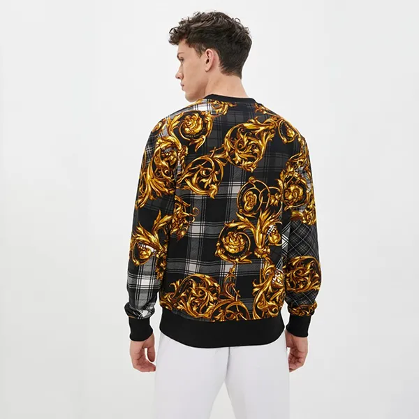 Áo Nỉ Sweater Nam Versace Jeans Couture S71GAI3R6 Màu Vàng/Đen Size XS