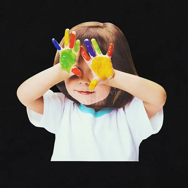 Áo Phông Acmé De La Vie ADLV Baby Face Colorful Hands Short Sleeve T-Shirt Màu Đen