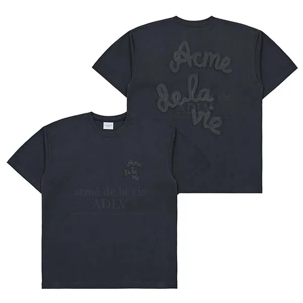 Áo Phông Acmé De La Vie ADLV Embossing Script Charoal Màu Than Chì