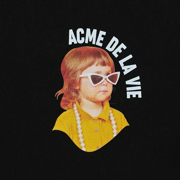 Áo Phông Acmé De La Vie ADLV Mini Baby Face Yellow T-Shirt Màu Đen