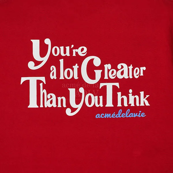 Áo Phông Acmé De La Vie ADLV Vintage Slogan Short Sleeve T-Shirt Màu Đỏ
