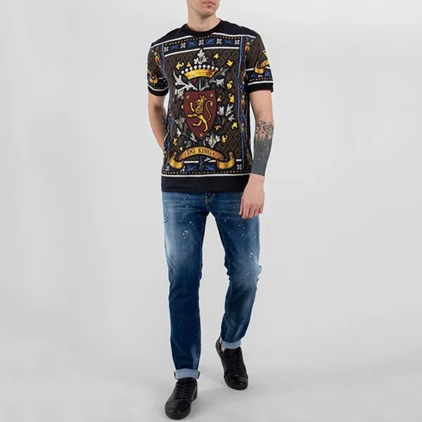 Áo Phông Nam Dolce & Gabbana D&G DG King Print TShirt G8KL0T Phối Màu Size 46 - Thời trang - Vua Hàng Hiệu