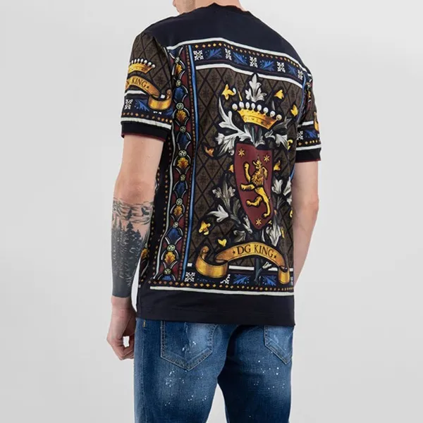 Áo Phông Nam Dolce & Gabbana D&G DG King Print TShirt G8KL0T Phối Màu Size 46 - Thời trang - Vua Hàng Hiệu