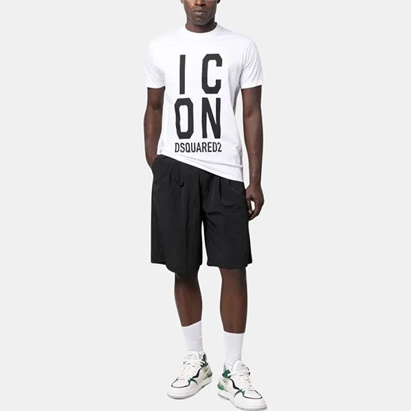 Áo Phông Nam Dsquared2 Icon Tshirt S79GC0077S23009 Màu Trắng Size XS