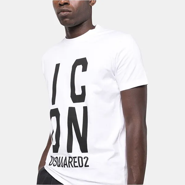 Áo Phông Nam Dsquared2 Icon Tshirt S79GC0077S23009 Màu Trắng Size XS
