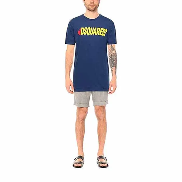 Áo Phông Nam Dsquared2 Logo Cotton Tshirt 12633398DM Màu Xanh Navy - Thời trang - Vua Hàng Hiệu