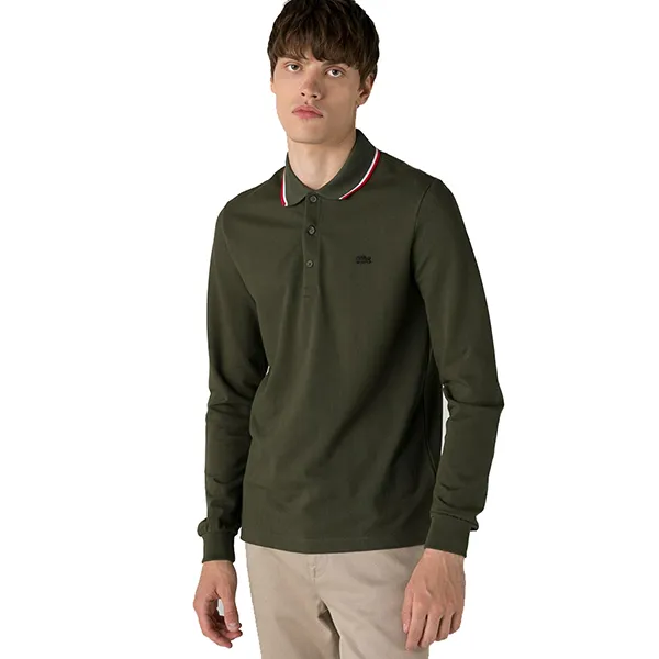 Áo Polo Dài Tay Nam Lacoste PH2215 15H Màu Xanh Olive - Thời trang - Vua Hàng Hiệu