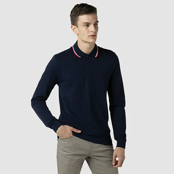Áo Polo Dài Tay Nam Lacoste PH2215 15L Màu Xanh Navy