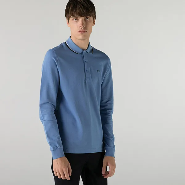 Áo Polo Dài Tay Nam Lacoste PH2215 15M Màu Xanh Blue