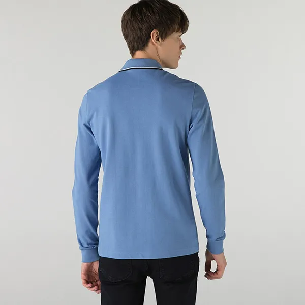 Áo Polo Dài Tay Nam Lacoste PH2215 15M Màu Xanh Blue