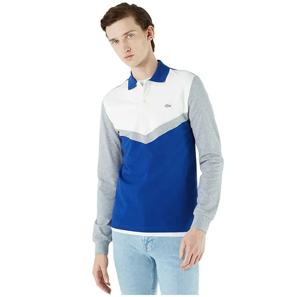 Áo Polo Dài Tay Nam Lacoste PH2220R 20M Màu Xanh Xám - Thời trang - Vua Hàng Hiệu