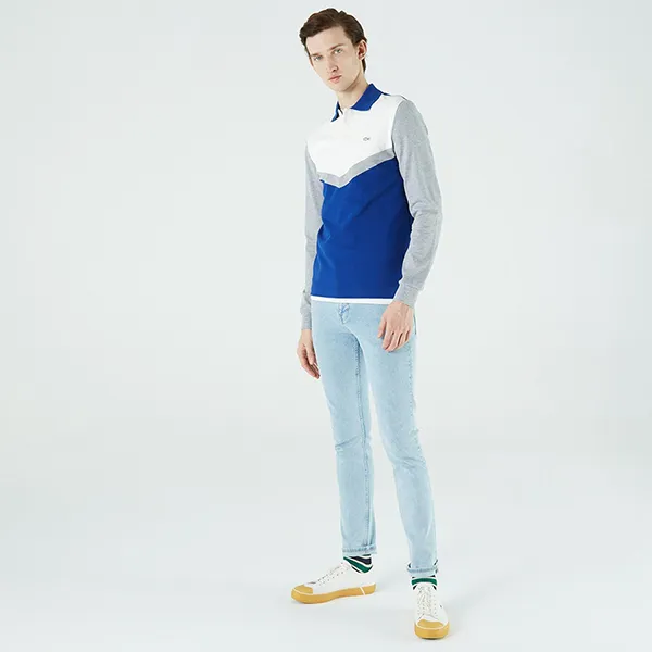 Áo Polo Dài Tay Nam Lacoste PH2220R 20M Màu Xanh Xám - Thời trang - Vua Hàng Hiệu