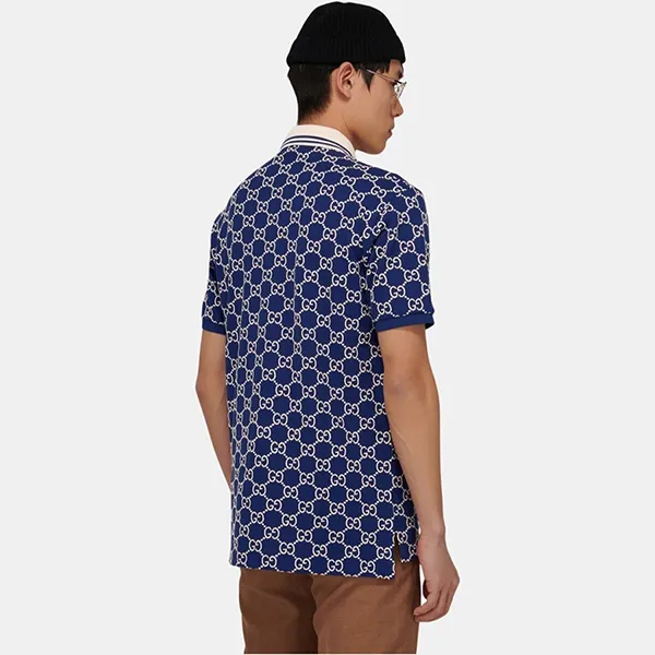 Áo Polo Nam Gucci 598956 XJBOU 4115 Màu Xanh Navy Size XS