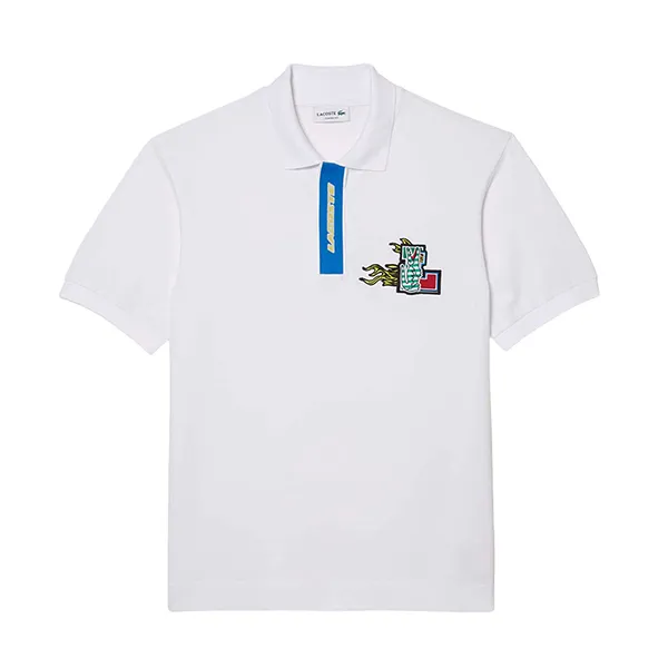 Áo Polo Nam Lacoste Classic Fit Contrast Placket And Crocodile Badge PH1465 00 001 Màu Trắng Size 4
