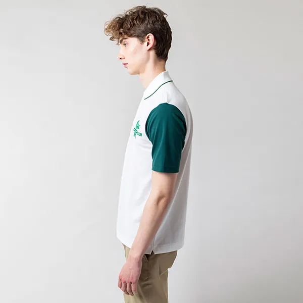 Áo Polo Nam Lacoste Crew Max Blend Club Màu Xanh Trắng Size 2