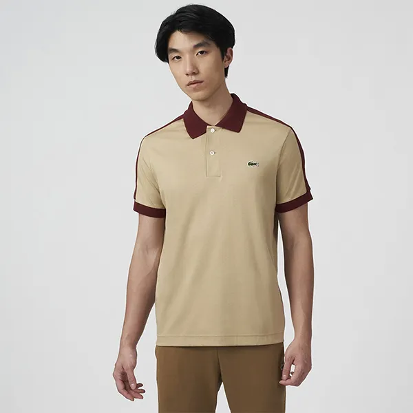 Áo Polo Nam Lacoste Men's Classic Fit Contrast Collar Polo Shirt PH9532 00 02S Màu Be Size 5
