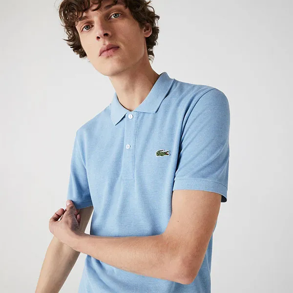 Áo Polo Nam Lacoste Men's Cotton Petit Pique Slim Fit Fanon Chine PH4012 00 DRW Màu Xanh Blue Size 3