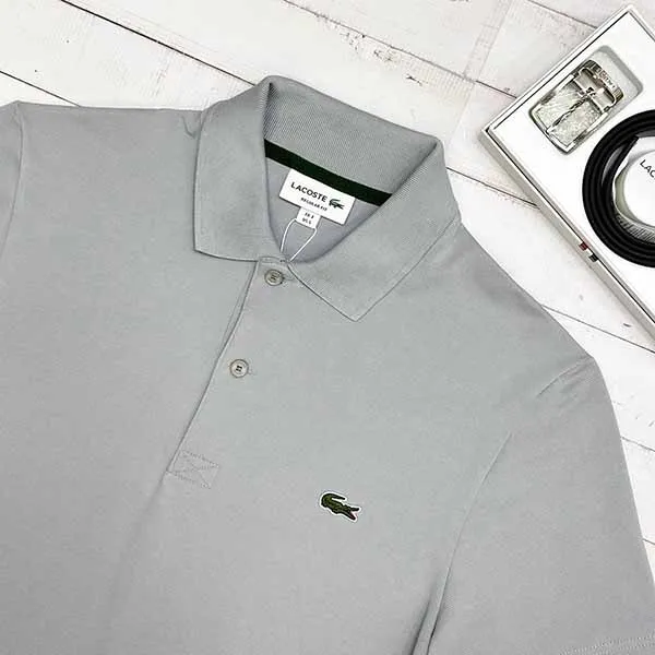 Áo Polo Nam Lacoste Regular FIT Ottoman DH0783 00 6SY Màu Xám Size 3