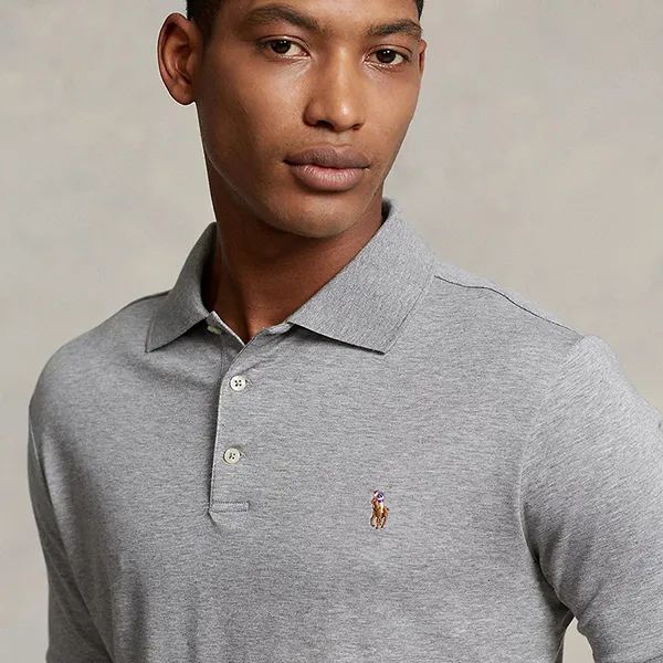 Áo Polo Nam Ralph Lauren 710832749036 -GP02 Màu Xám Nhạt Size M - Thời trang - Vua Hàng Hiệu