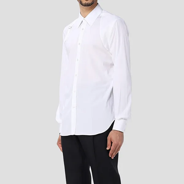 Áo Sơ Mi Nam Alexander Mcqueen With Strap Detail In White 624753 QPN44 9000 Màu Trắng