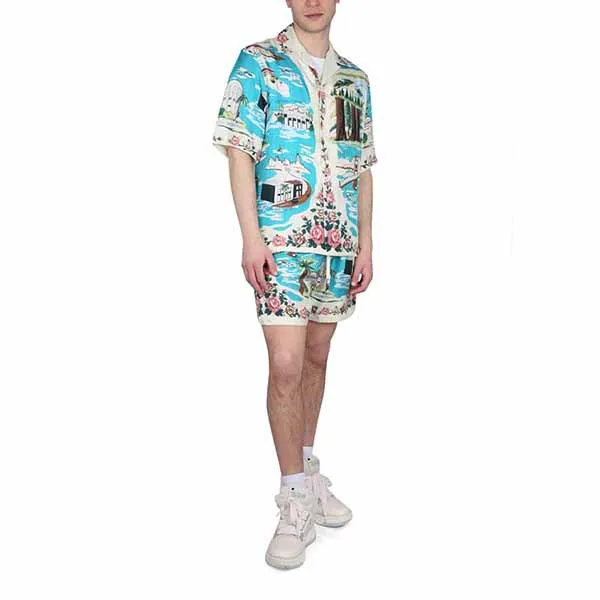 Áo Sơ Mi Nam Amiri Men’s California Bowling Shirt Màu Xanh Hoạ Tiết - Thời trang - Vua Hàng Hiệu