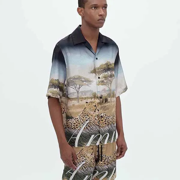 Áo Sơ Mi Nam Amiri Men’s Cheetah Print Bowling Shirt Phối Màu - 3
