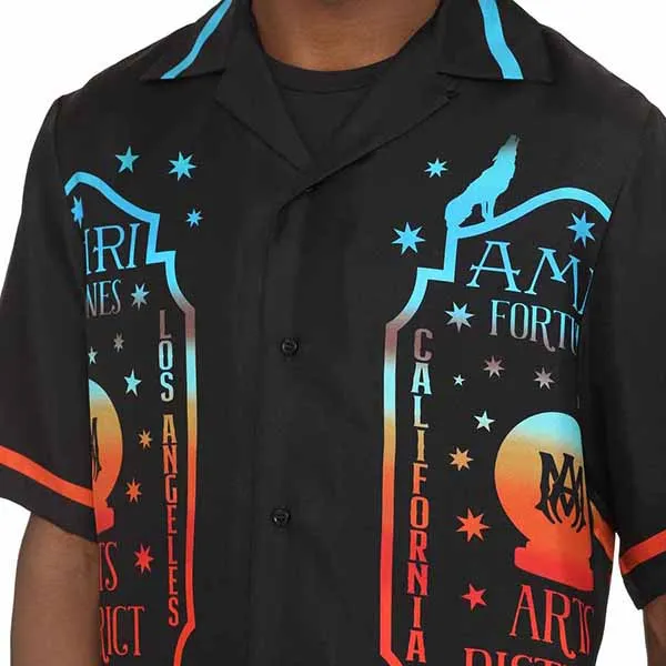 Áo Sơ Mi Nam Amiri Printed Short Sleeved Shirt Màu Đen Hoạ Tiết - Thời trang - Vua Hàng Hiệu