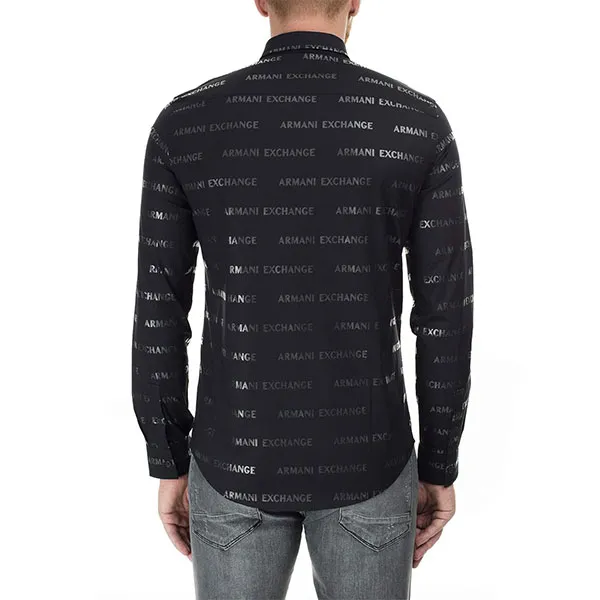 Áo Sơ Mi Nam Armani Exchange 7VZC35 ZNLFZ -GD03 Màu Đen Họa Tiết Size XS