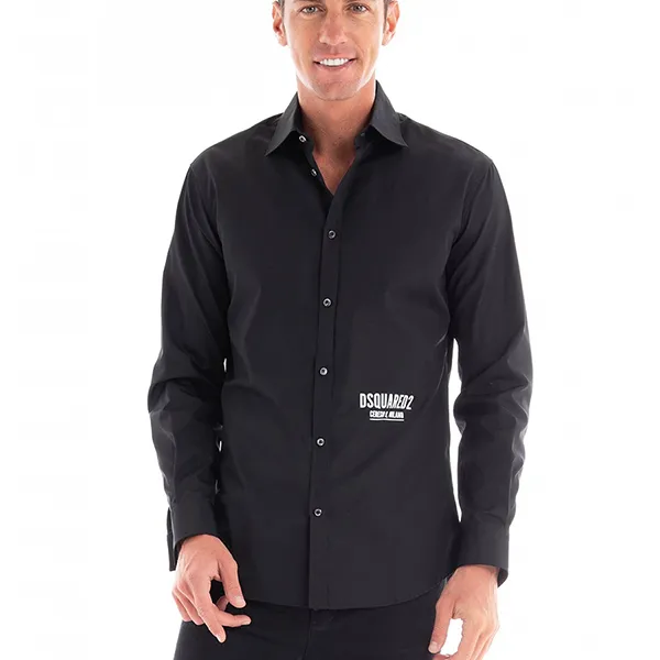 Áo Sơ Mi Nam Dsquared2 Buttoned Long Sleeved Shirt S74DM0653S36275 Màu Đen - Thời trang - Vua Hàng Hiệu