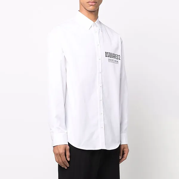 Áo Sơ Mi Nam Dsquared2 Ceresio 9 Drop Long Sleeved Men's Shirt S74DM0652S36275 Màu Trắng