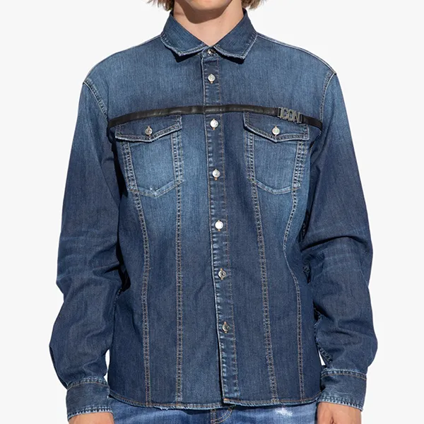 Áo Sơ Mi Nam Dsquared2 Fashionable Long Sleeved Men's Denim Shirt S79DL0035S30341470 Màu Xanh Denim - Thời trang - Vua Hàng Hiệu
