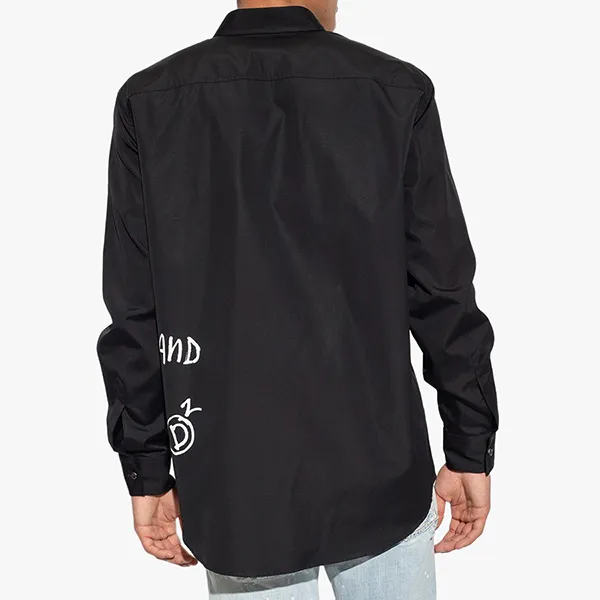 Áo Sơ Mi Nam Dsquared2 Relaxed Dan Graffiti Men's Long Sleeved Turn Down Collar Shirt S71DM0669 Màu Đen - Thời trang - Vua Hàng Hiệu