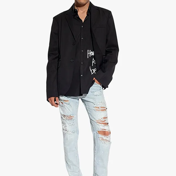 Áo Sơ Mi Nam Dsquared2 Relaxed Dan Graffiti Men's Long Sleeved Turn Down Collar Shirt S71DM0669 Màu Đen - Thời trang - Vua Hàng Hiệu