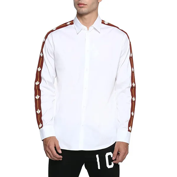 Áo Sơ Mi Nam Dsquared2 White Contrast Tape Formal Shirt 0105007235A21008 Màu Trắng Size 50