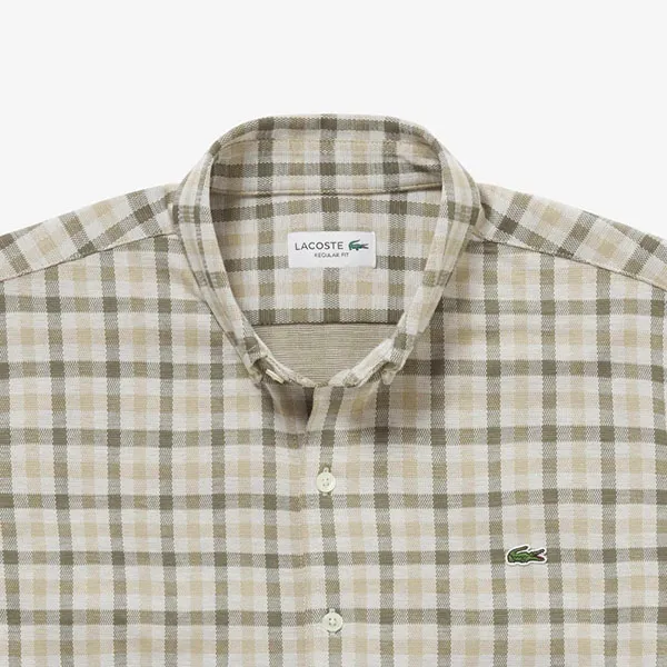Áo Sơ Mi Nam Lacoste Regular Fit CH9874L 316 Màu Nâu Nhạt Size 41