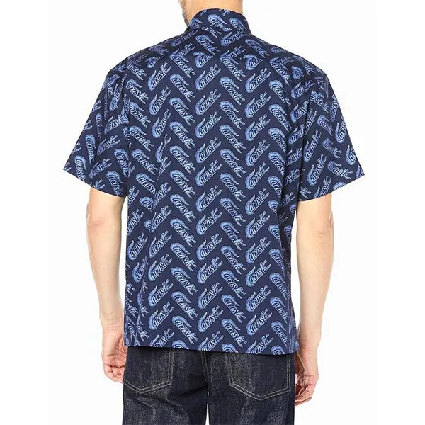 Áo Sơ Mi Nam Lacoste Short Sleeve Vintage Print Shirt CH579351F65- PC04 Màu Xanh Size M