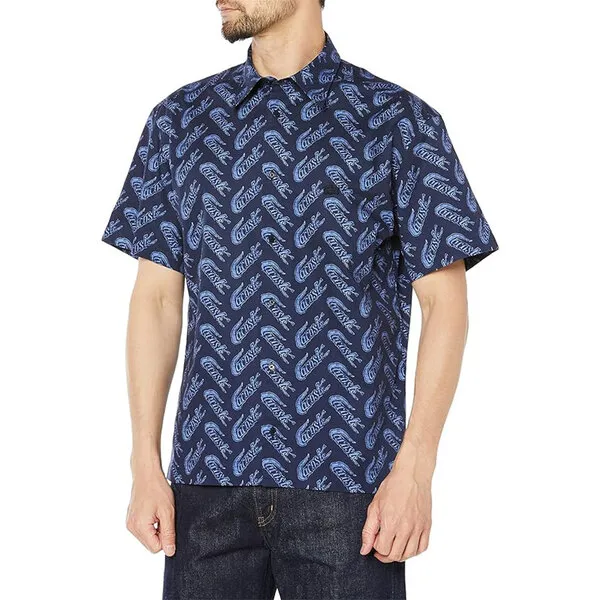 Áo Sơ Mi Nam Lacoste Short Sleeve Vintage Print Shirt CH579351F65- PC04 Màu Xanh Size M