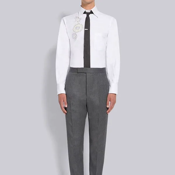 Áo Sơ Mi Nam Thom Browne Madras Flower Patch Applique Point Collar Shirt MWL001EE0322996 Màu Trắng - Thời trang - Vua Hàng Hiệu