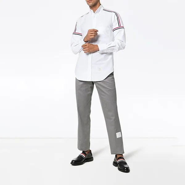 Áo Sơ Mi Nam Thom Browne Seamed Elastic Long Shirt MWL270A00139 Màu Trắng - Thời trang - Vua Hàng Hiệu