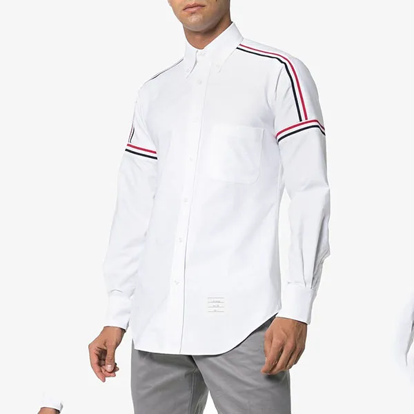Áo Sơ Mi Nam Thom Browne Seamed Elastic Long Shirt MWL270A00139 Màu Trắng - Thời trang - Vua Hàng Hiệu