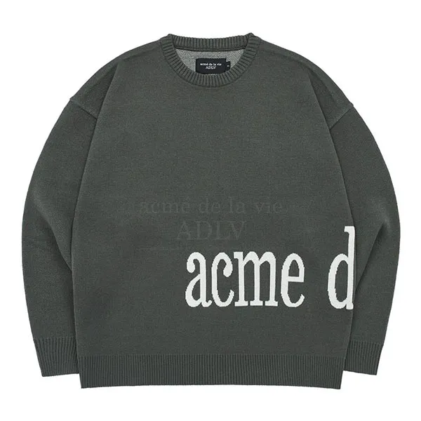 Áo Nỉ Sweater Acmé De La Vie ADLV Basic Logo Side Point Màu Than Chì - Thời trang - Vua Hàng Hiệu