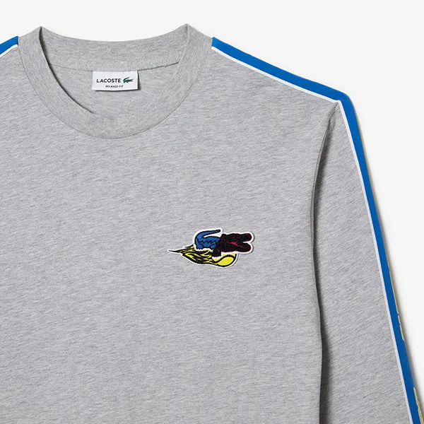 Áo Thun Dài Tay Nam Lacoste Men's Branded Band T-Shirt TH146851CCA- PB03 Màu Xám Size L