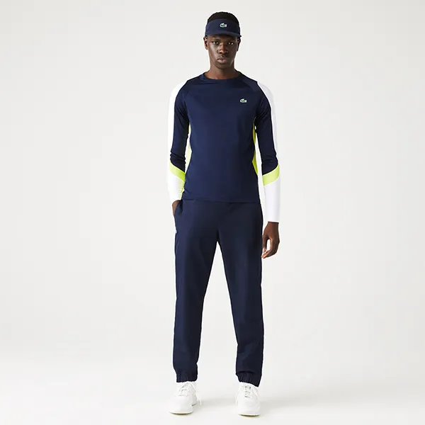 Áo Thun Dài Tay Nam Lacoste TH9419 Sport Tennis T-Shirt Phối Màu