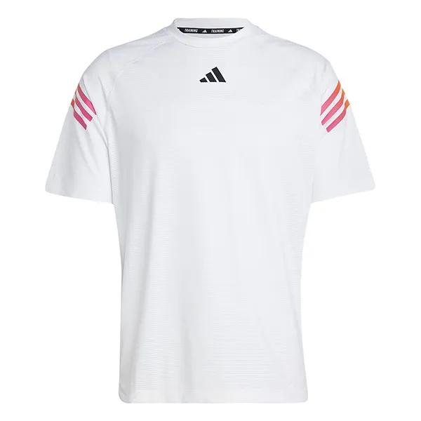 Áo Thun Nam Adidas Train Icons 3 Bar Logo Training Tee Tshirt IC5496 Màu Trắng Size L