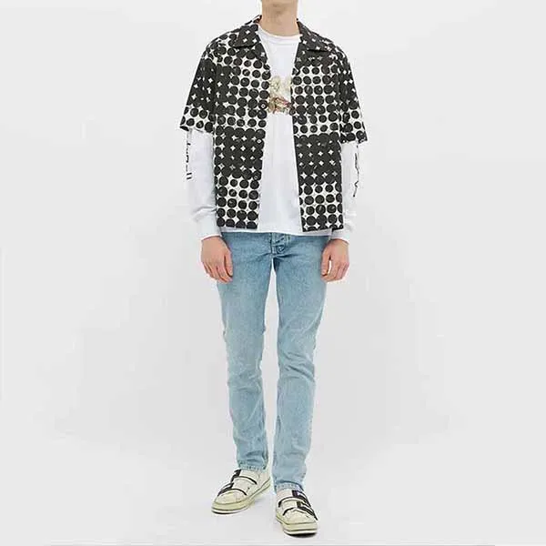 Áo Thun Nam Palm Angels Desert Skull Long Sleeve Multicolor Shirt Màu Trắng Hoạ Tiết