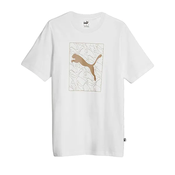 Áo Thun Nam Puma Graphics Cat Tee 677184 02 Tshirt Màu Trắng
