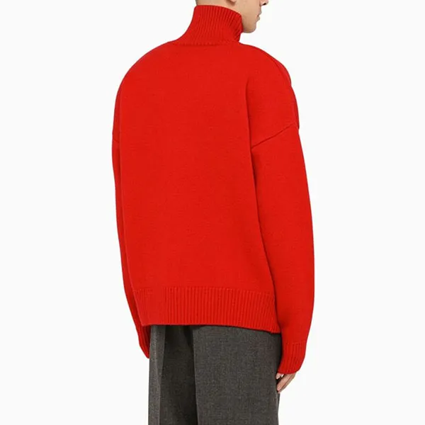 Áp Len Nam Ami De Coeur Turtlencek Sweater Màu Đỏ