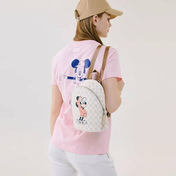 Balo Mini MLB x Disney Monogram New York Yankees 32BGK1011-50B Màu Beige