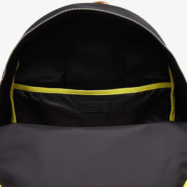 Balo Nam Lacoste Men’s L On The Go Multiple Pockets Canvas Backpack NH3657TN Màu Nâu Đen